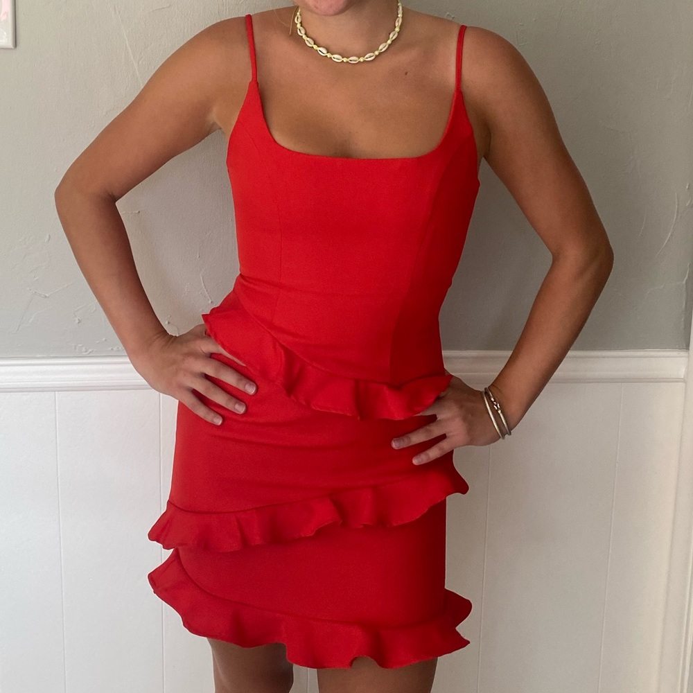 Red bodycon dress